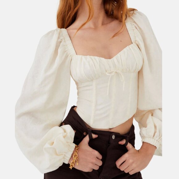 For Love & Lemons Janet Corset Top Ivory White - NEW - Picture 6 of 8